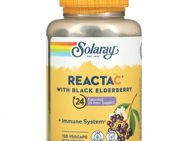 Solaray, Reacta C с черной бузиной, 120 вегетарианских капсул