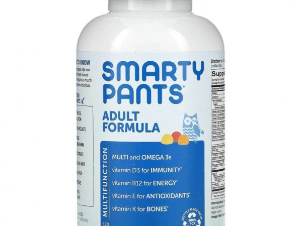 SmartyPants, формула для взрослых, лимон, клубника, банан и апельсин, 180 жевательных конфет