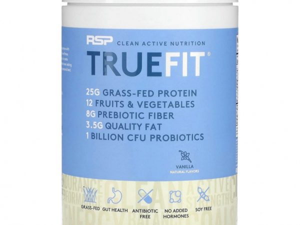 RSP Nutrition, TrueFit, сывороточный протеиновый коктейль из экологически чистых ингредиентов, ваниль, 940 г (2 фунта)
