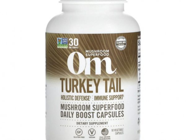 Om Mushrooms, Траметес разноцветный, 667 мг, 90 вегетарианских капсул