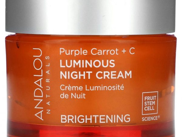 Andalou Naturals, Ночной крем для придания сияния коже, фиолетовая морковь и витамин C, 50 мл (1,7 жидкой унции)