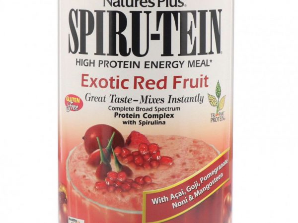 NaturesPlus, Сыворотка Spiru-Tein, питание с высоким содержанием белка, экзотические красные ягоды, 504 г