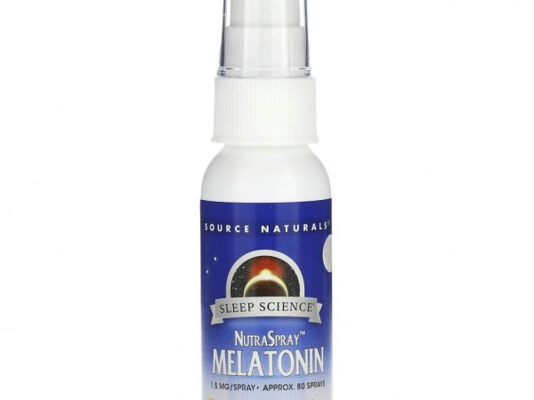 Source Naturals, Sleep Science, NutraSpray, мелатонин, апельсиновый вкус, 1,5 мг, 59,14 мл (2 жидк. Унции)