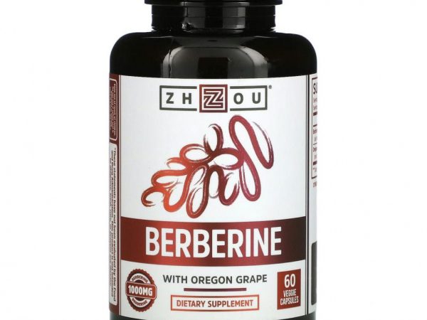 Zhou Nutrition, Берберин с магонией, 500 мг, 60 растительных капсул