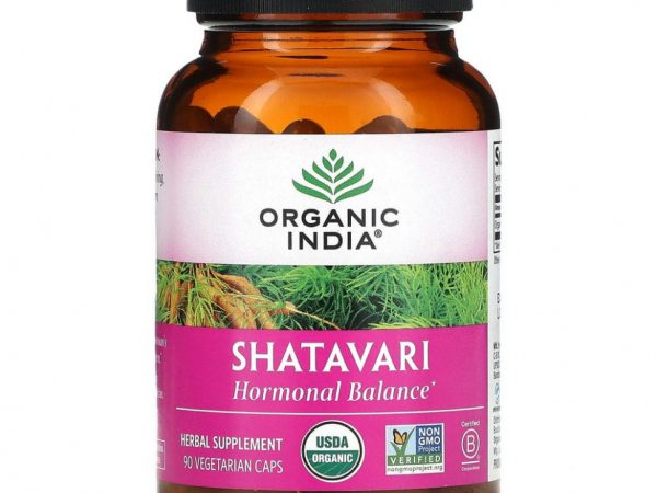 Organic India, шатавари, 90 вегетарианских капсул