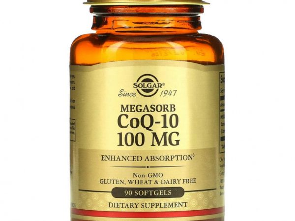 Solgar, Megasorb CoQ-10, мегасорб с коэнзимом Q-10, 100 мг, 90 капсул