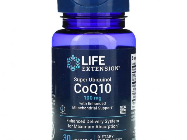 Life Extension, суперубихинол коэнзим Q10 с улучшенной поддержкой митохондрий, 100 мг, 30 мягких таблеток