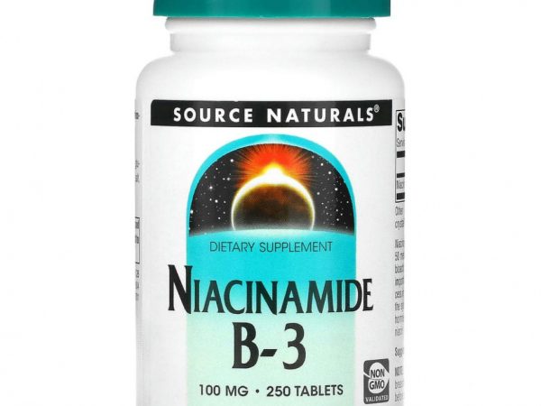 Source Naturals, Никотинамид B-3, 100 мг, 250 таблеток
