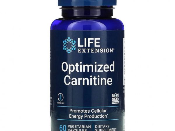 Life Extension, оптимизированный карнитин, 60 вегетарианских капсул
