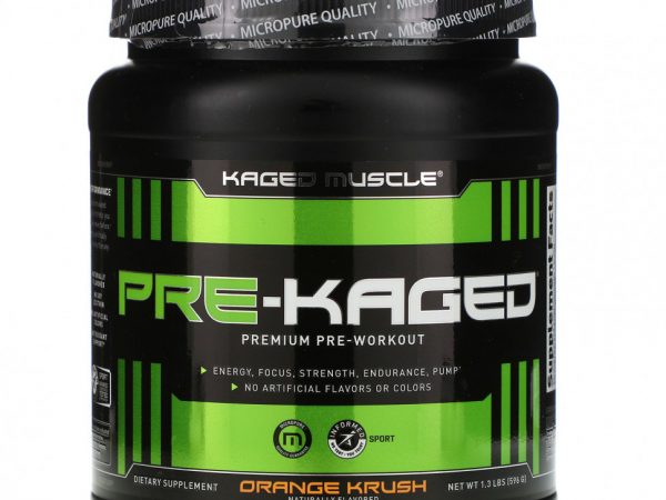 Kaged Muscle, PRE-KAGED, Премиум перед тренировкой, апельсиновая крошка, 1,3 фунта (596 г)