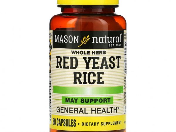 Mason Natural, Красный рис с дрожжами, цельные травы, 60 капсул
