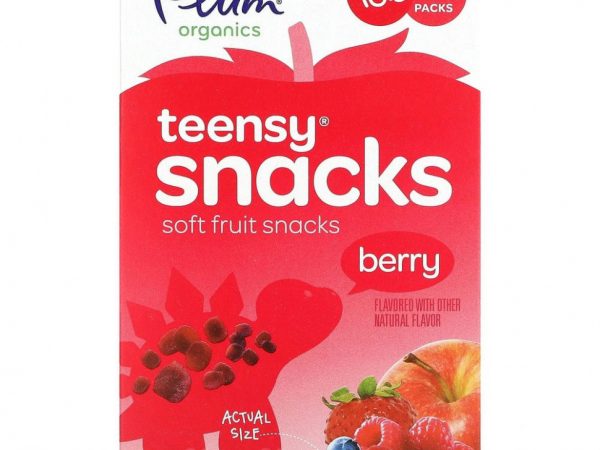 Plum Organics, Органические фруктовые кусочки, ягоды, для детей с 12 месяцев, 5 упаковок, 0,35 унции (10 г) каждая