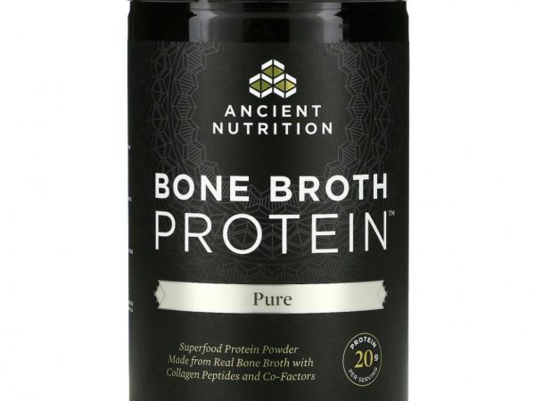 Dr. Axe / Ancient Nutrition, Bone Broth Protein, чистый протеиновый порошок, 446 г (15,7 унции)