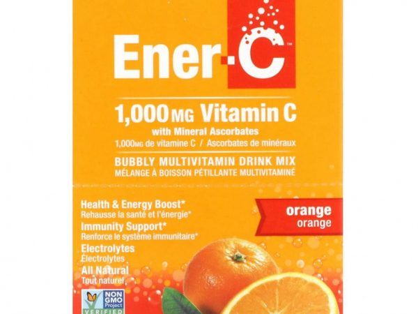 Ener-C, витамин C, смесь для приготовления мультивитаминного напитка со вкусом апельсина, 1000 мг, 30 пакетиков, по 0,3 г (8,67 унций) в каждом