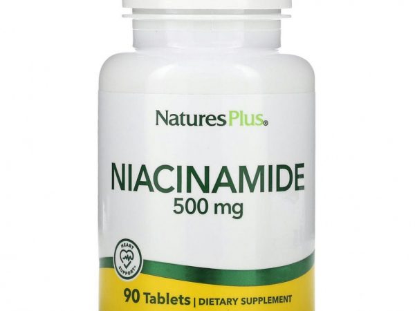NaturesPlus, никотинамид, 500 мг, 90 таблеток