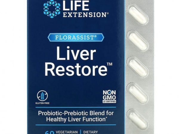 Life Extension, FLORASSIST Liver Restore, добавка для здоровья печени, 60 вегетарианских капсул