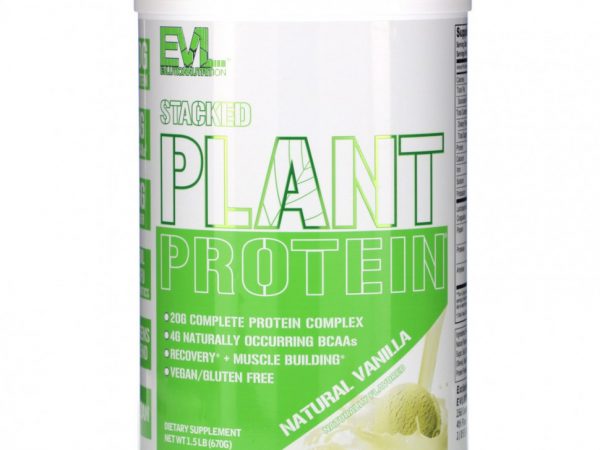 EVLution Nutrition, Stacked Plant Protein, натуральная ваниль, 670 г (1,5 фунта)
