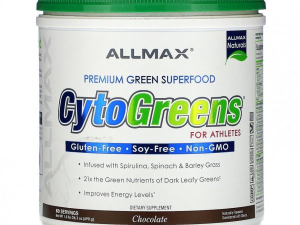 ALLMAX Nutrition, CytoGreens, зеленый суперфуд премиального качества для спортсменов, шоколад, 690 г (1,5 фунта)