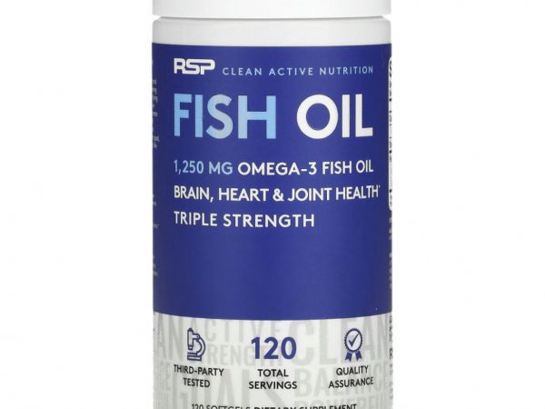 RSP Nutrition, рыбий жир, 1250 мг омега-3, 120 мягких таблеток