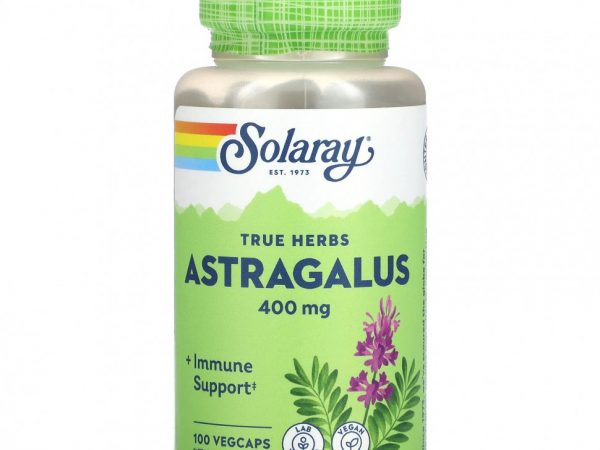 Solaray, True Herbs, астрагал, 400 мг, 100 растительных капсул