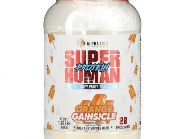 ALPHA LION, SuperHuman Protein, Orange Gainsicle, апельсиновый крем, 902 г (1,98 фунта)