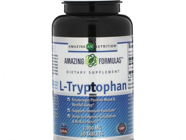 Amazing Nutrition, L-триптофан, 1000 мг, 60 таблеток