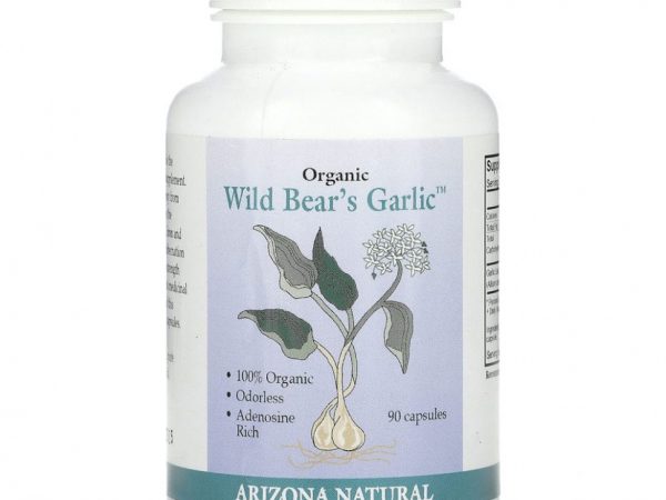 Arizona Natural, Органический чеснок дикого медведя, 90 капсул