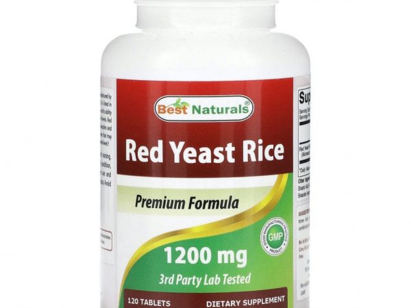 Best Naturals, красный ферментированный рис, 1200 мг, 120 таблеток