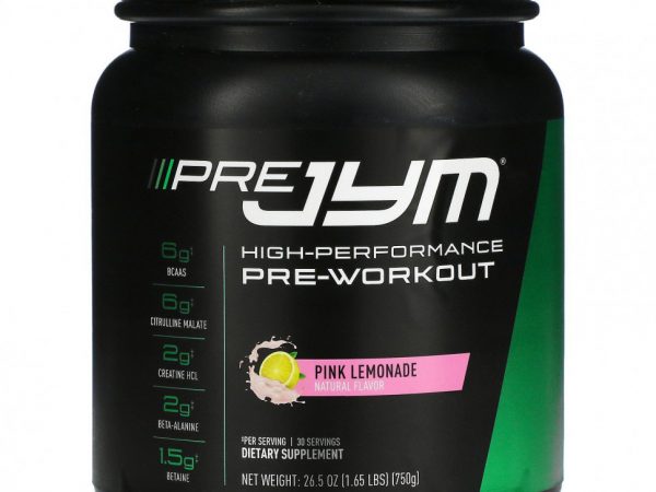 JYM Supplement Science, Pre JYM, высокоэффективное средство перед тренировкой, розовый лимонад, 750 г (1,65 фунта)