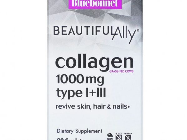 Bluebonnet Nutrition, Beautiful Ally, Collagen Type I+III, 1,000 mg, 90 Caplets