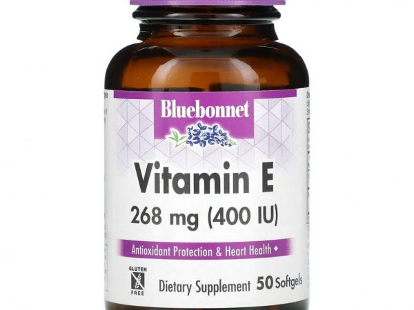 Bluebonnet Nutrition, Витамин E, 268 мг (400 МЕ), 50 мягких таблеток