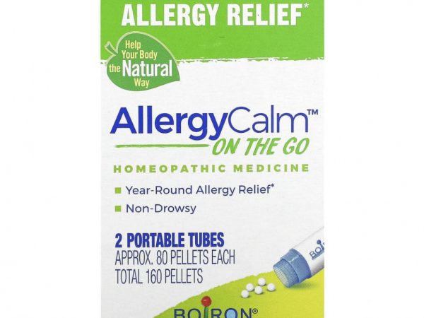 Boiron, AllergyCalm On The Go, 2 переносных тубуса, прибл. 80 гранул каждая