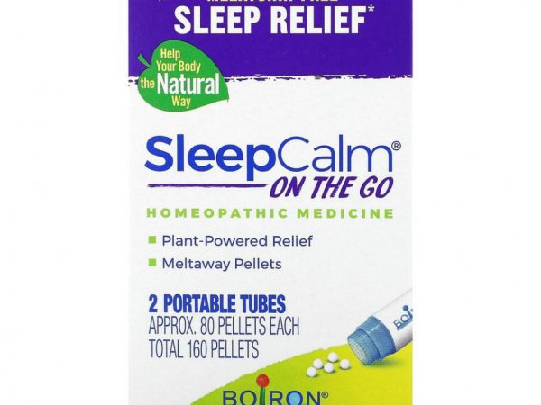 Boiron, SleepCalm On The Go, 2 переносных тубуса, прибл. 80 гранул каждая