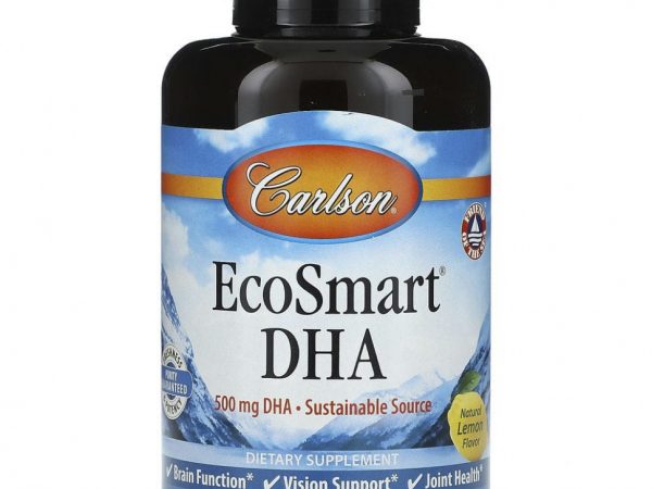 Carlson, EcoSmart DHA, натуральный лимон, 500 мг, 120 мягких таблеток