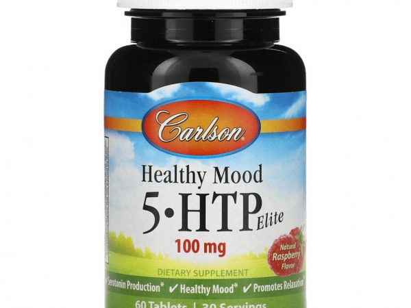 Carlson, Healthy Mood, 5-HTP Elite, натуральная малина, 50 мг, 60 таблеток