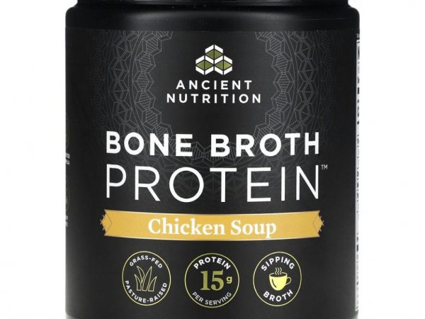 Dr. Axe / Ancient Nutrition, Bone Broth Protein, куриный суп, 323 г (11,4 унции)
