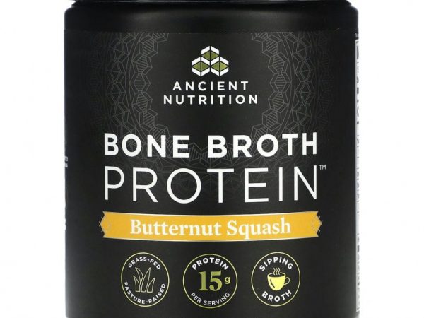 Dr. Axe / Ancient Nutrition, Bone Broth Protein, мускатная тыква, 446 г (15,7 унции)