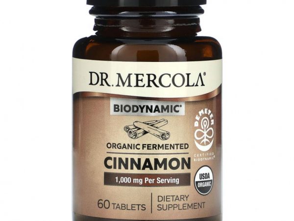 Dr. Mercola, Biodynamic, органическая ферментированная корица, 500 мг, 60 таблеток