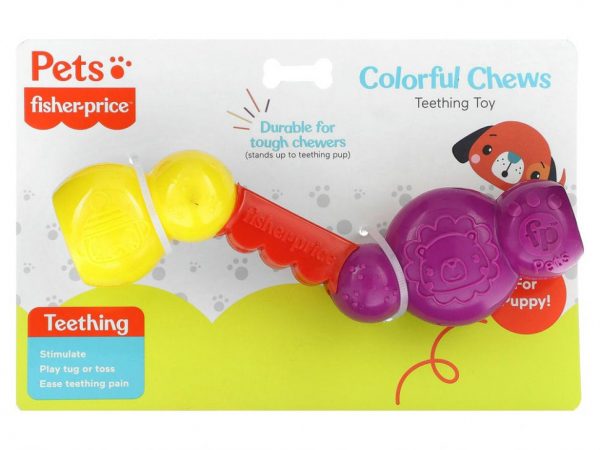 Fisher-Price, Pets, разноцветные жевательные таблетки, игрушка для прорезывания зубов, для щенка, 1 жевательная игрушка