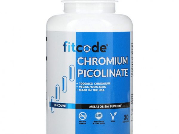 FITCODE, Пиколинат хрома, 1000 мкг, 30 растительных капсул