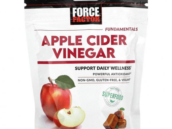 Force Factor, Яблочный уксус, карамельное яблоко, 30 жевательных таблеток