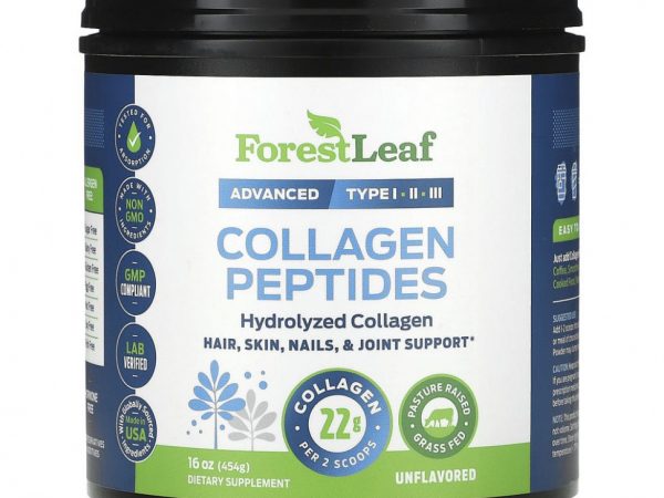 Forest Leaf, пептиды коллагена, без вкусовых добавок, 454 г (16 унций)