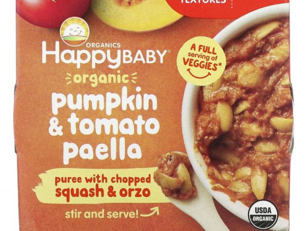 Happy Family Organics, Happy Baby, органическая паэлья из тыквы и томатов, от 9 месяцев, 113 г (4 унции)