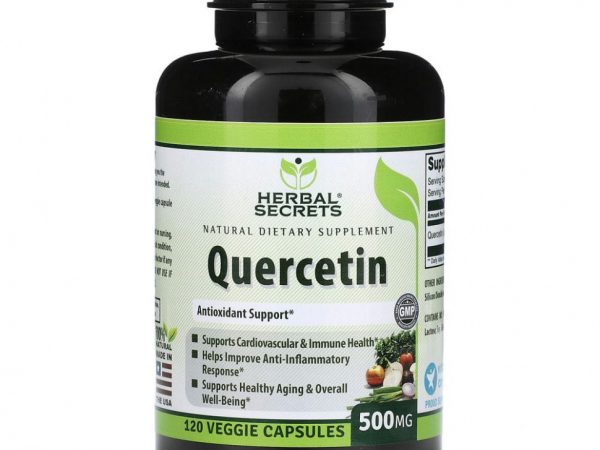 Herbal Secrets, кверцетин, 500 мг, 120 растительных капсул