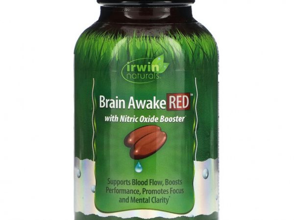 Irwin Naturals, Brain Awake Red, добавка для улучшения работы мозга, 60 желатиновых капсул