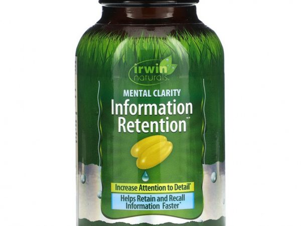 Irwin Naturals, 'Ясность мысли и память', пищевая добавка для стимуляции памяти и улучшения работы мозга, 60 мягких желатиновых капсул с жидкостью