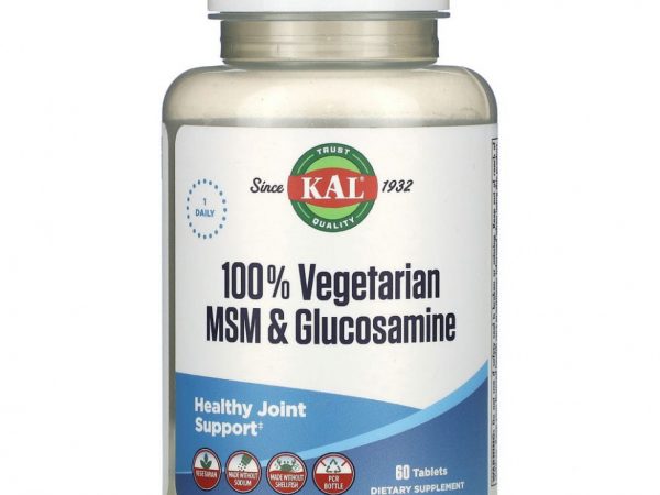 KAL, 100% вегетарианский МСМ и глюкозамин, 60 таблеток