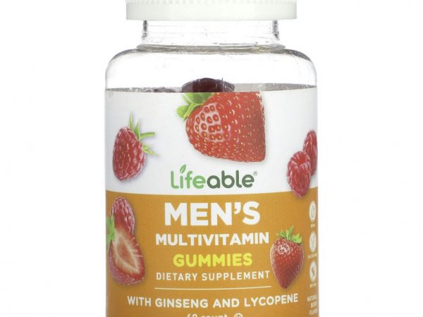 Lifeable, Мутивитамины для мужчин, ягодный, 60 жевательных таблеток