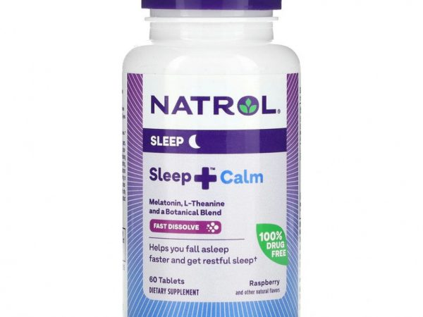 Natrol, Sleep + Calm, малина`` 60 таблеток