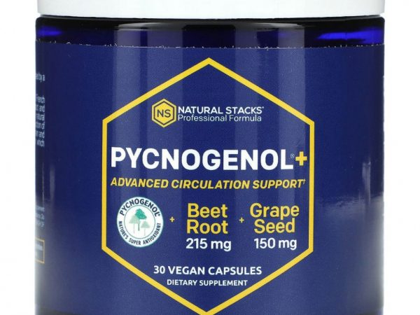 Natural Stacks, Pycnogenol +, 30 веганских капсул